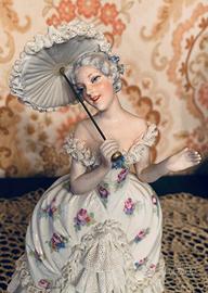 Antica Dama in ceramica con tulle - Luigi Fabbri