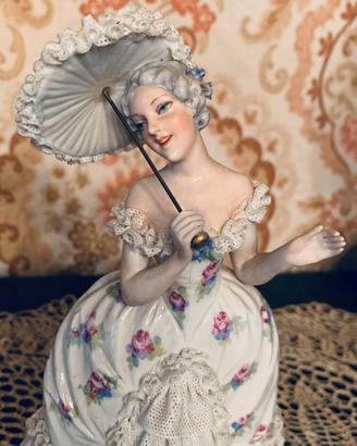 Antica Dama in ceramica con tulle - Luigi Fabbri