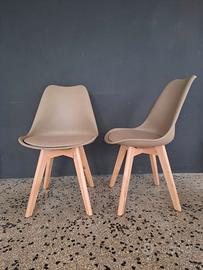 4 sedie in legno con cuscino integrato