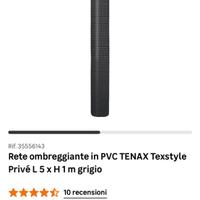 Telo grigio (9mt, 2 rotoli) per balconi, giardini