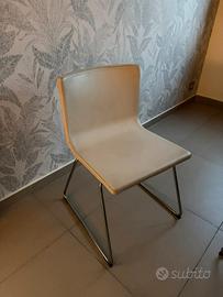 Ikea 6 Sedie Bernhard in pelle di colore avorio