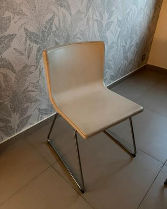 Ikea 6 Sedie Bernhard in pelle di colore avorio