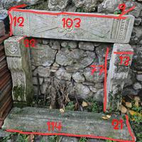 Antica cornice caminetto, artigianale, in pietra