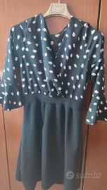 Vestito Corto Nero Fantasia Floreale