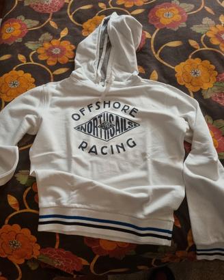 felpa bianca con cappuccio North Sails tg. L