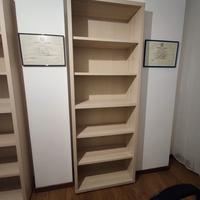 scrivania, libreria e letto 