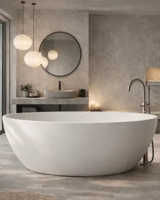 Vasca da bagno freestanding Oval Zen BIANCA matt