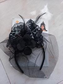 Cerchietto Halloween Ragnatela Nero carnevale 
