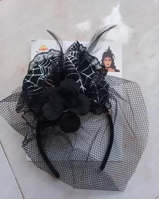 Cerchietto Halloween Ragnatela Nero carnevale 