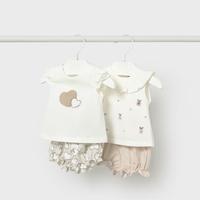 Completo 4 pezzi colletto volant taglia 2/4 mesi!!