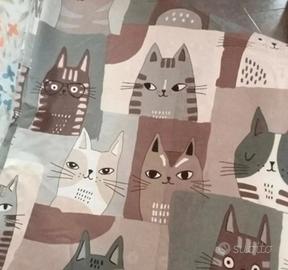 scampolo cotone fantasia Gatti grandi 