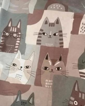 scampolo cotone fantasia Gatti grandi 