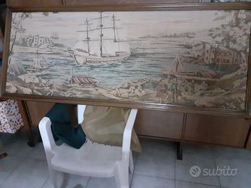 Stampa epoca su tela figura marittima