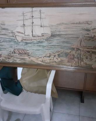 Stampa epoca su tela figura marittima