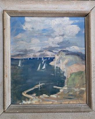 Federico variopinto capri olio su cartone