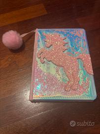 quadernino con unicorno e segnalibro