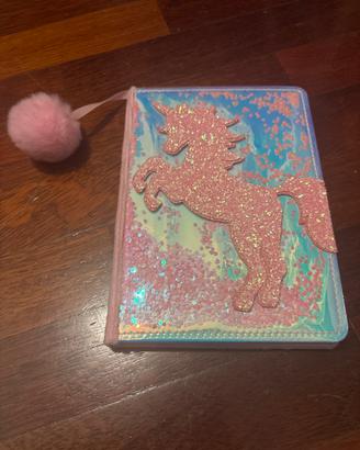 quadernino con unicorno e segnalibro