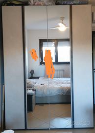 ARMADIO MONDO CONVENIENZA 4 ANTE CON SPECCHIO 