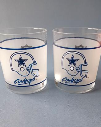 Due bicchieri Dallas Cowboys Mobil NFL vetro