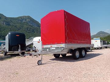 Carrello rimorchio auto doppio asse ruote sotto