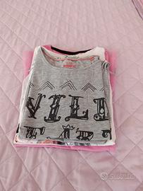 Lotto 5 maglie maniche corte bambina 10 12 anni
