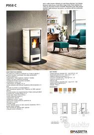 STUFA A PELLET PIAZZETTA P958C IN MAIOLICA VERDE