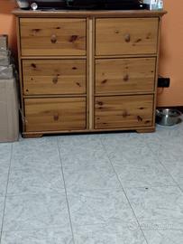 cassettiera legno massiccio