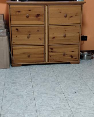 cassettiera legno massiccio