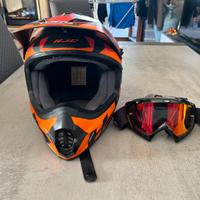 casco + occhiali da motocross