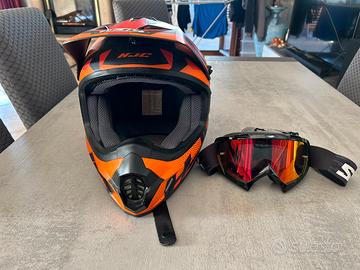 casco + occhiali da motocross