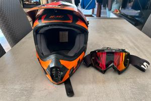 casco + occhiali da motocross