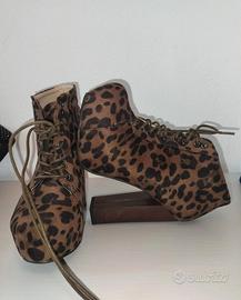 Stivaletti alti maculati/leopardato