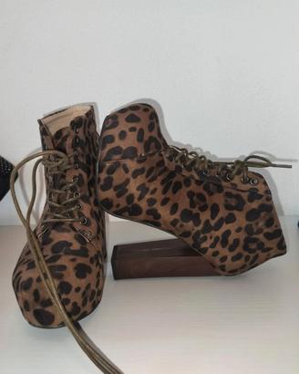Stivaletti alti maculati/leopardato