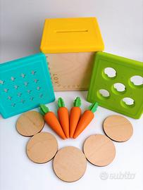 Gioco Carote Monete Legno Montessori Lovevery