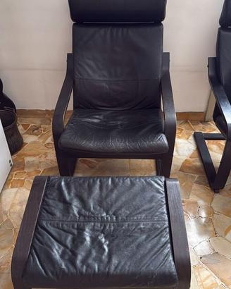 2 Poltrone IKEA POANG e 1 poggiapiedi