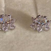 orecchini placcati in oro kt.18 con Moissanite