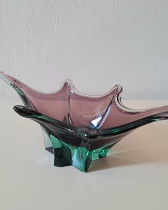 Ciotola vetro di Murano viola verde vintage 70