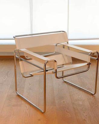 KNOLL USA WASSILY B3 in cuoio bianco PERFETTA