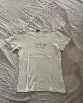 T-shirt bianca Sisley - Taglia S
