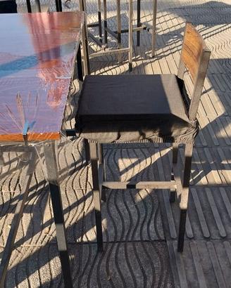 12 SEDIE BAR, GIARDINO IN  ALLUMINIO LEGNO ROBUSTE