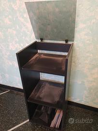 mobile per giradischi e stereo anni 80 con vetro 