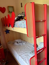 Letto a castello Golf (Colombini) faggio rosso