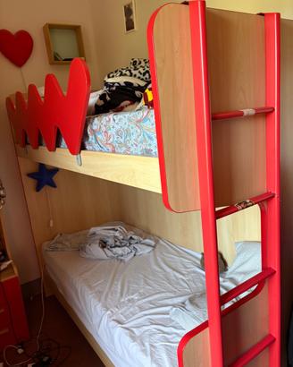 Letto a castello Golf (Colombini) faggio rosso