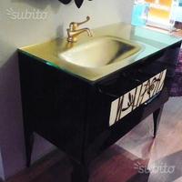 Mobile bagno nero e oro BRANCHETTI con lavabo