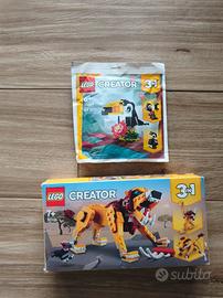 Set creator 3 in 1 lego 30688 tucano + 31122 leone