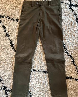 Pantaloni boggi Tg 46 chino verde oliva cotone