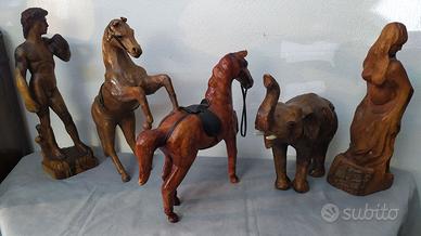 STATUE - CAVALLI - ELEFANTE IN LEGNO