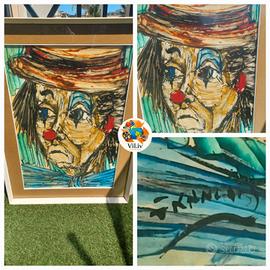 Clown triste – olio su tela firmato Krimer