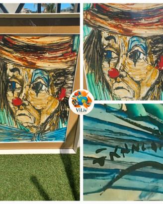 Clown triste – olio su tela firmato Krimer