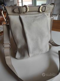 Borsa tracolla Zippo, in pelle nabuk colore sabbia